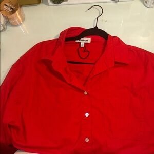 Women's Red Button Down Shirt